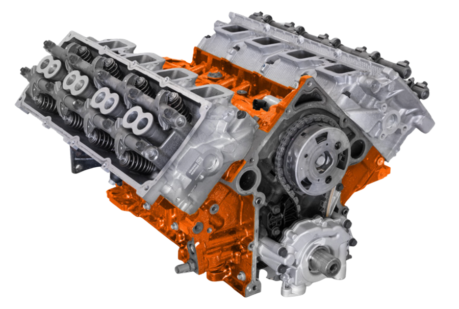 Genuine Mopar 6.4 HEMI long block crate engine, part 68293008AB